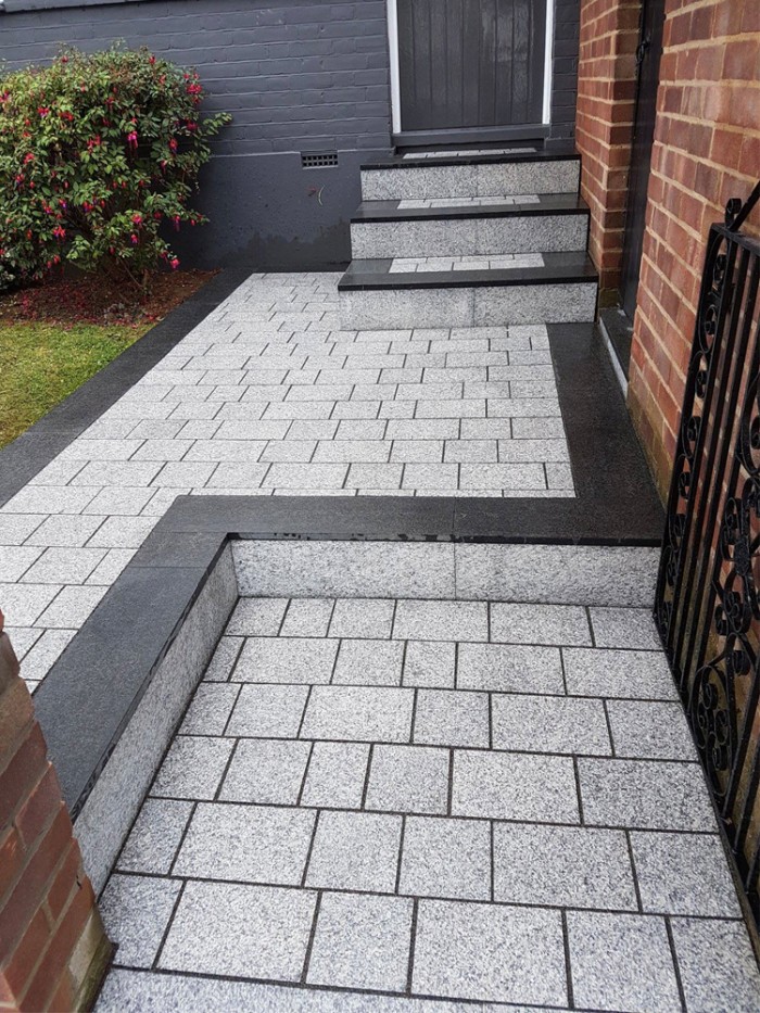 Light Grey Sawn Driveway Granite Paving Plank Setts - 480x130x40mm