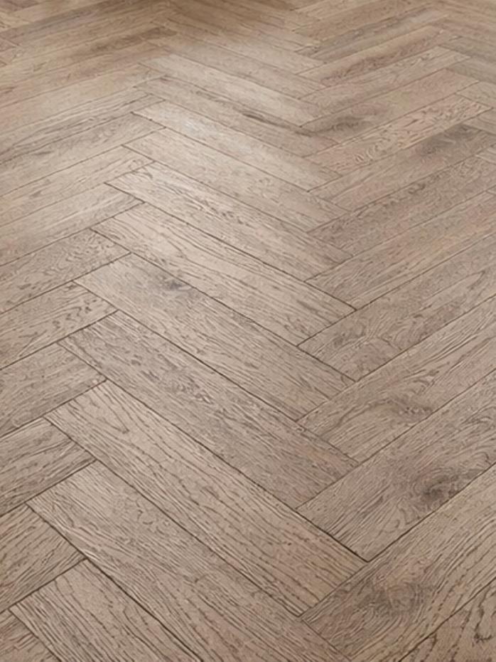 Sherwood Roasted Oak Herringbone Luxury Click Vinyl Flooring Tiles - 640x128x6mm