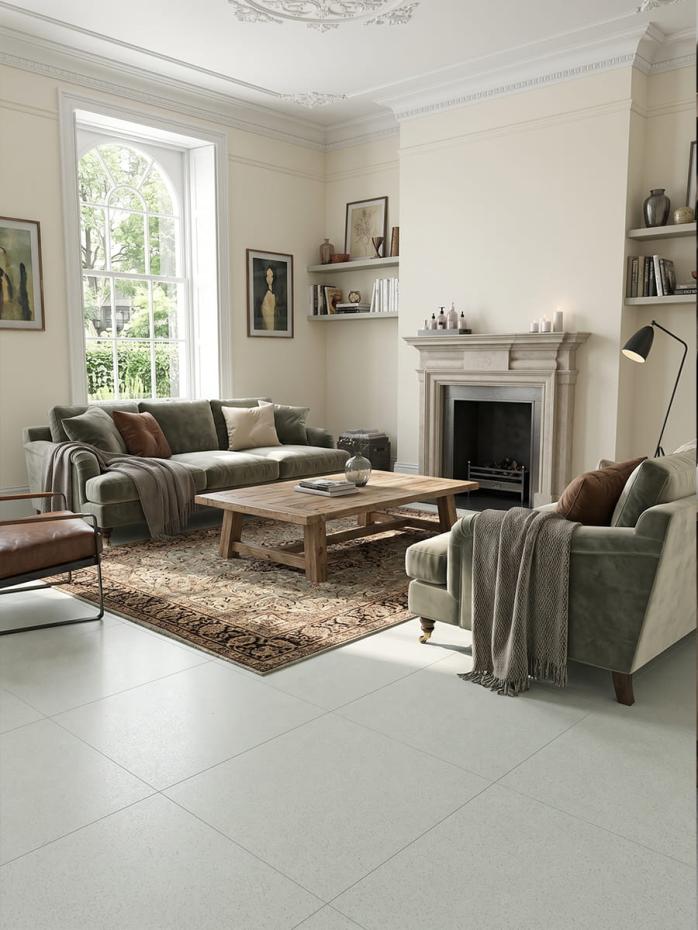 Silver Chalk Protect Matt Porcelain Tile - 1200x600mm