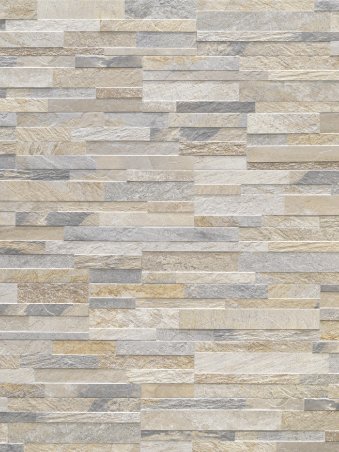 Beige Slate Split Face Effect Wall Cladding Tile - 150x610x7-11mm