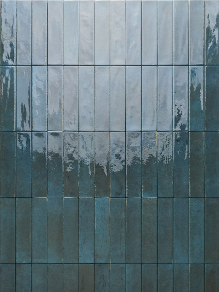 Soho Blue Italian Gloss Brick Effect Tile - 60x250mm