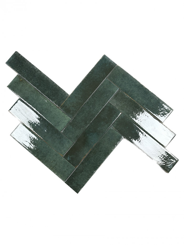 Soho Emerald Italian Brick Effect Gloss Tile - 60x250mm