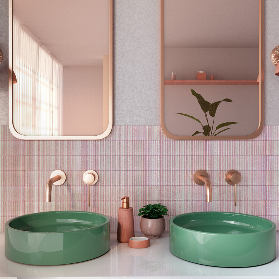 Fluted Pink Decor Wall Tile - 75x300mm (Last Pack)