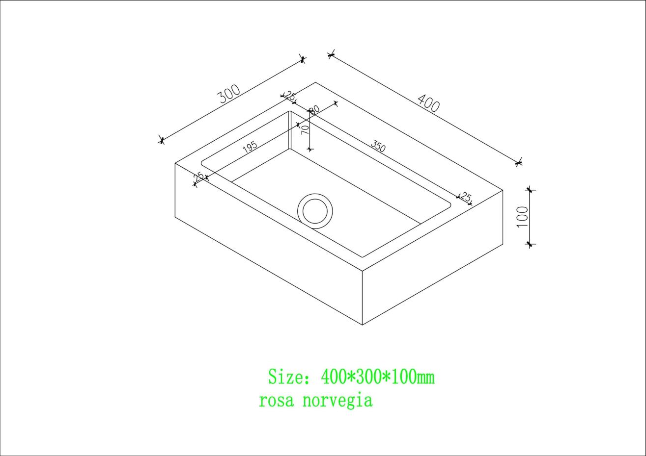 Rosa Norvegia Marble Wall Hung Basin - 400mm