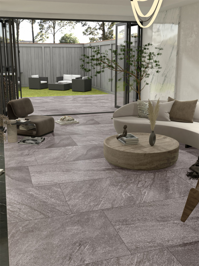 Stone Quartz Italian Porcelain Tile - 1200x600x9mm (LAST CLEARANCE PACK)