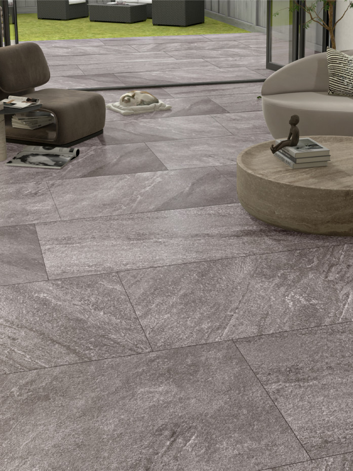 Stone Quartz Italian Porcelain Tile - 1200x600x9mm (LAST CLEARANCE PACK)