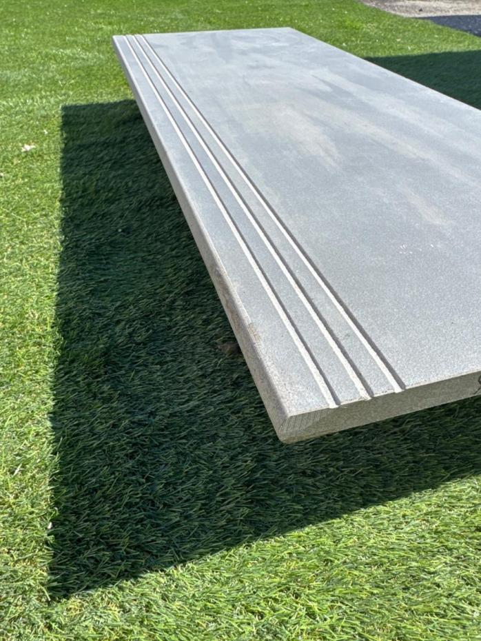 Street Grey Porcelain Bullnose Tiles - 900x300x20mm
