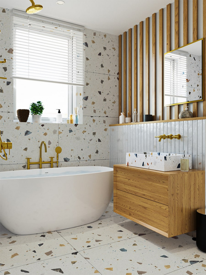 Terrazzo Pastle Porcelain Tile - 1200x600mm