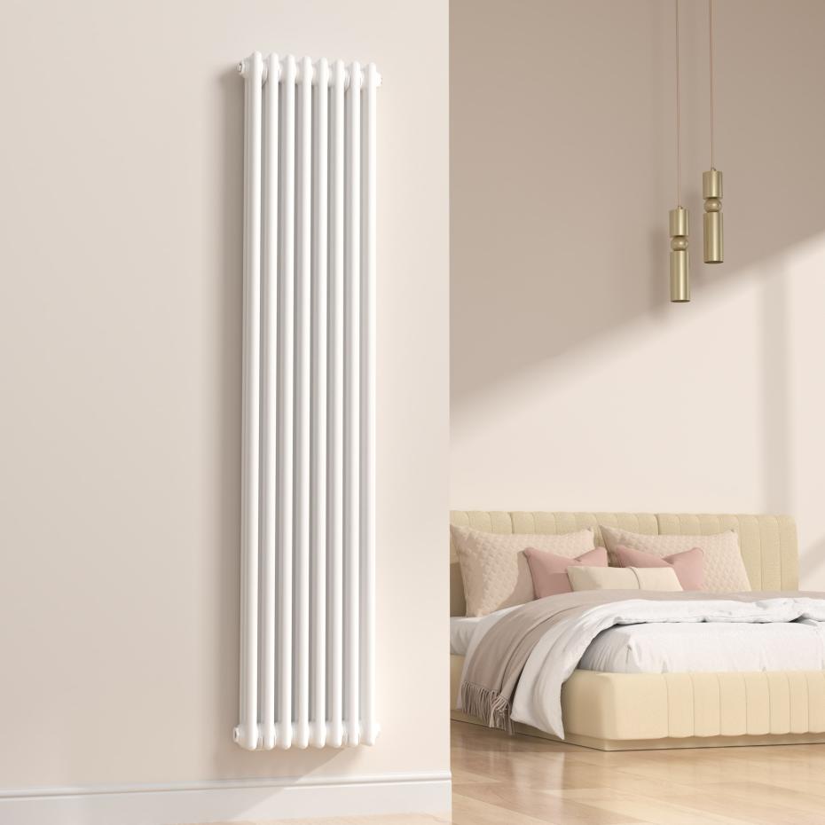 Hampton Traditional White 3 Column Radiator - 380x1800mm