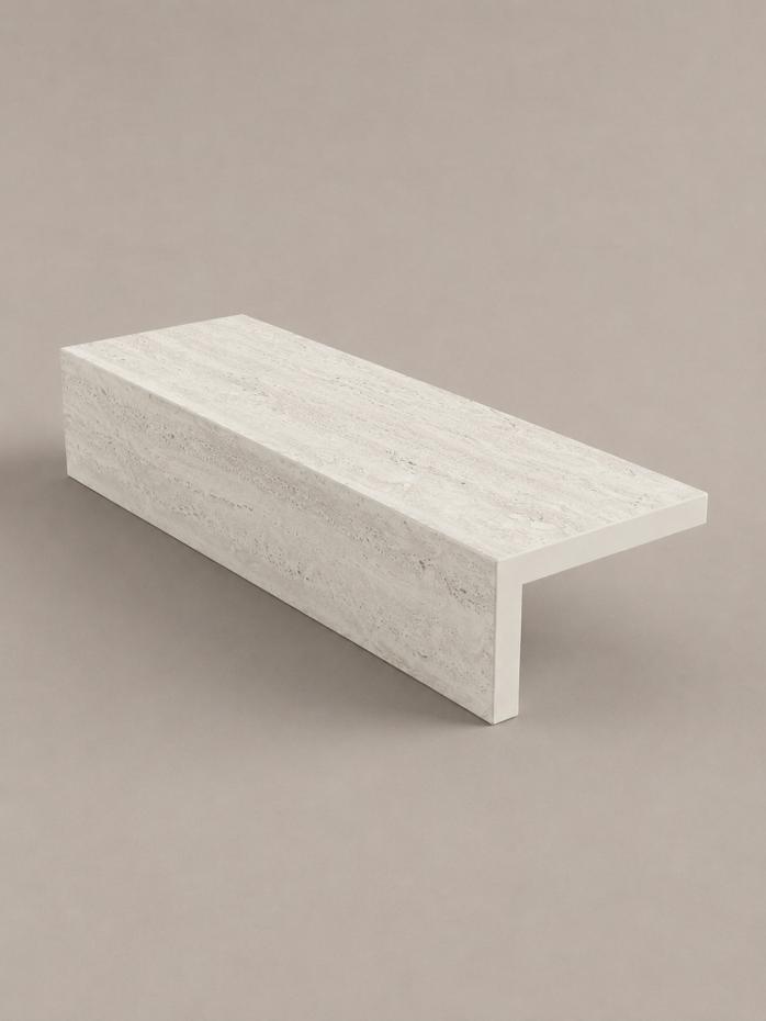 Travertino Blanco Drop Face for Steps, Coping & Pool Edging - 1200x400x100mm