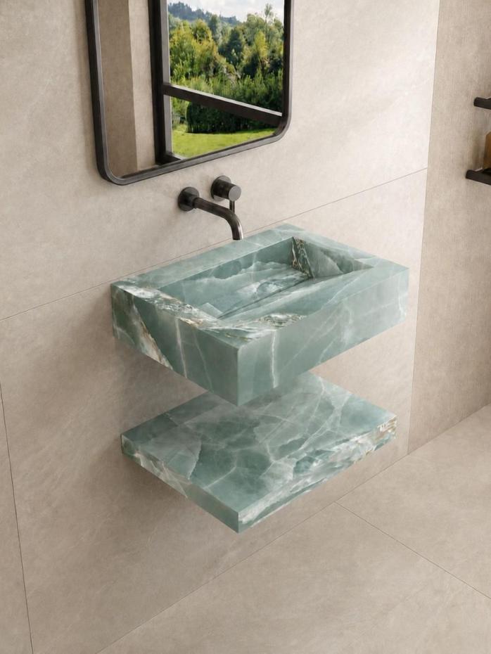Turquoise Onyx Sink and Shelf - 600mm