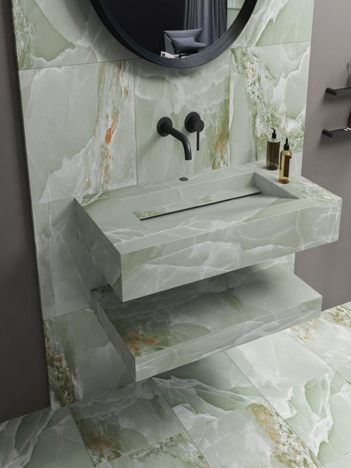 Turquoise Onyx Mint Sink and Shelf - 1000mm