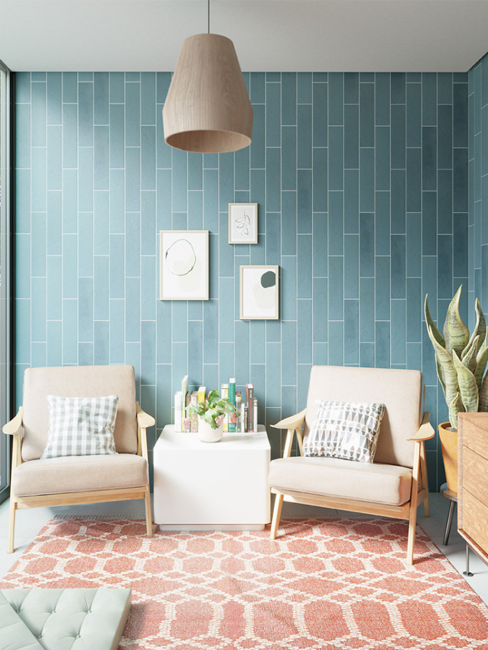 Toronto Blu Matt Porcelain Tile - 88x368mm