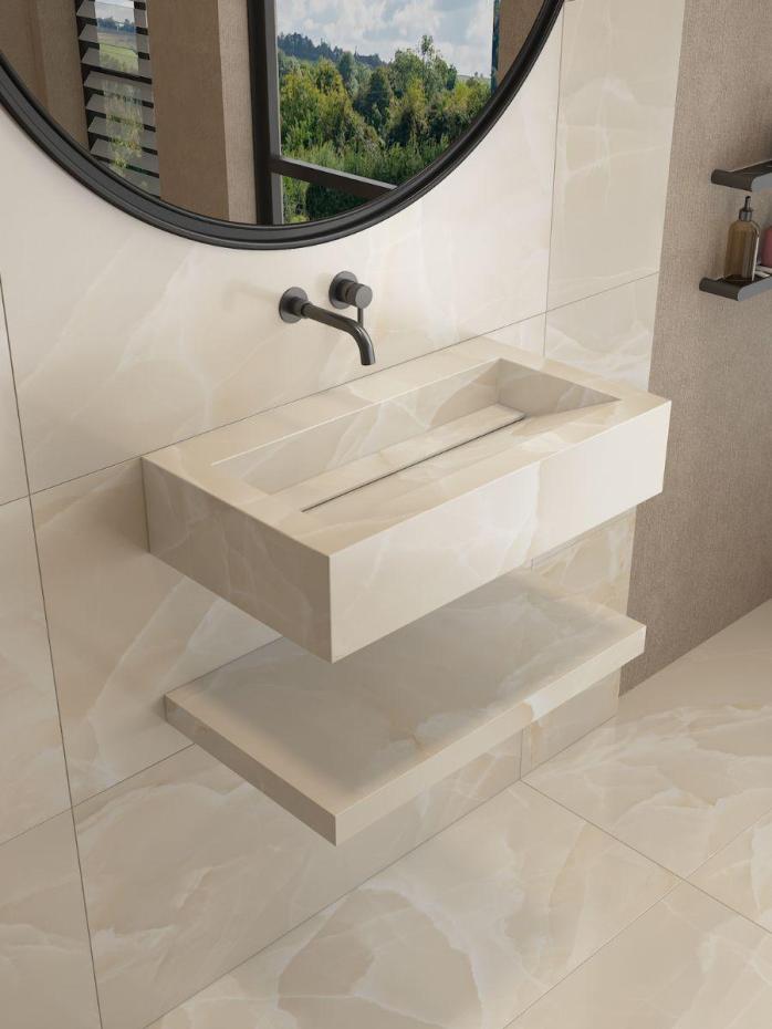 Onyx Sable Pulido Sink and Shelf - 800mm