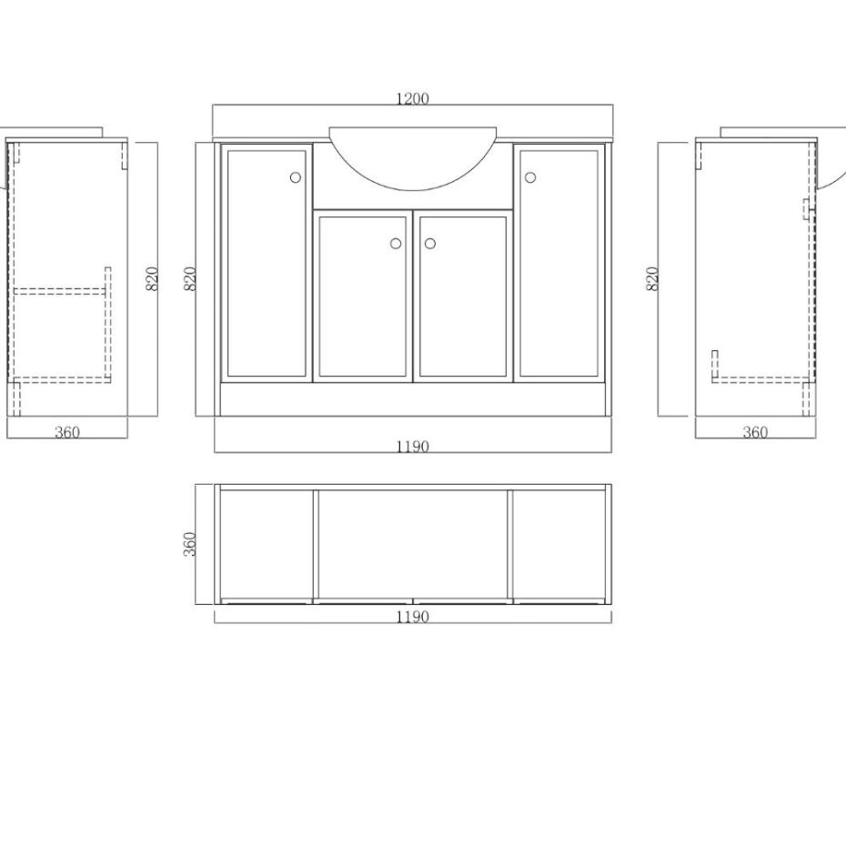 Hampton Twilight Blue Freestanding Vanity Unit - 1200mm