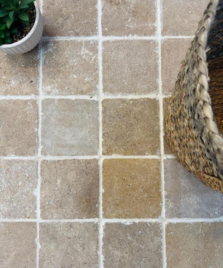 Dijon Limestone Honed Tumbled Cobbles - 150x150x30mm