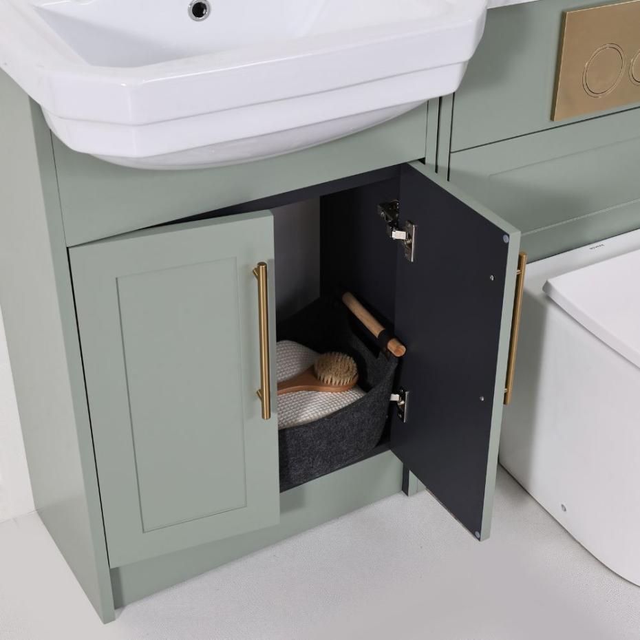 Imperial Sage Green Combination Bathroom Suite - Vanity Unit with WC unit & Toilet - 1200mm