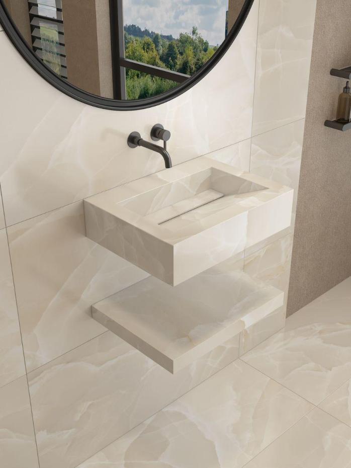 Onyx Sable Pulido Sink and Shelf - 600mm