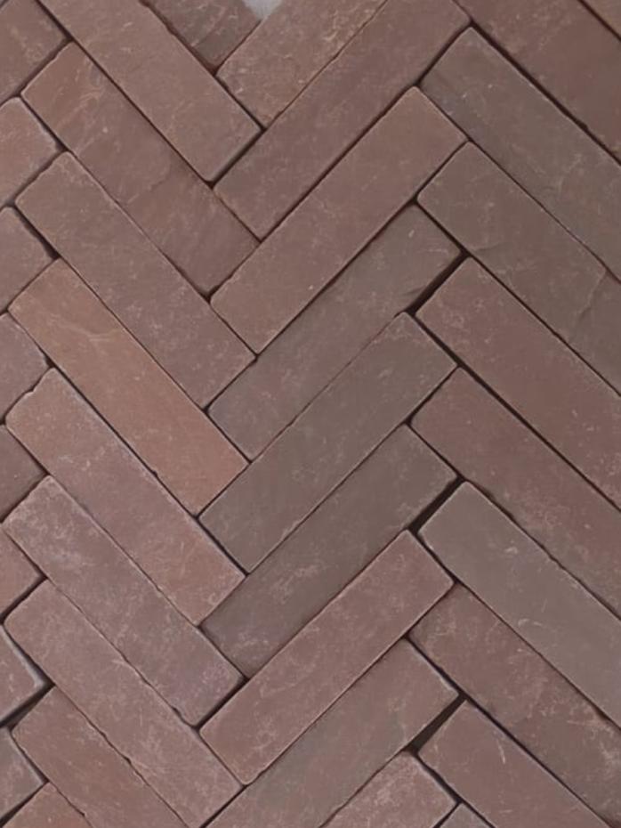 Mimica Red Sandstone Slim Sett Pavers - 200x50x40mm