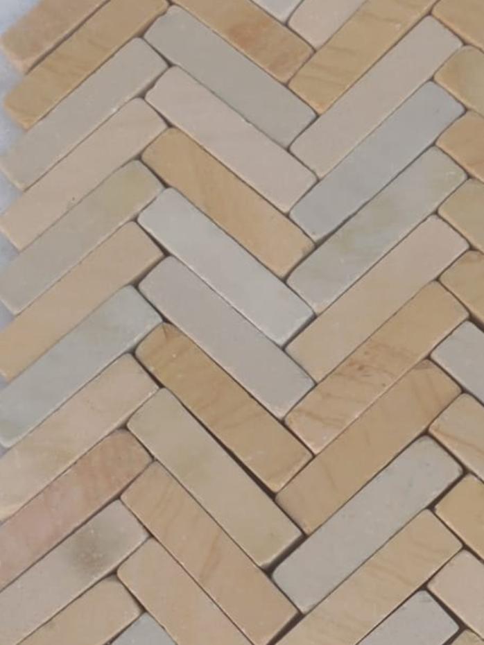 Beige Smooth Sandstone Slim Sett Pavers - 200x50x40mm