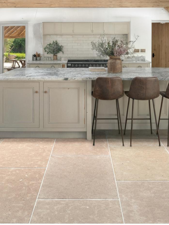 Dijon Brushed & Tumbled Limestone Tiles - 900x600x15mm