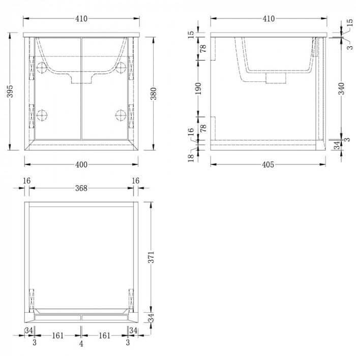 Vatican Matt White Cloakroom Vanity - 400mm