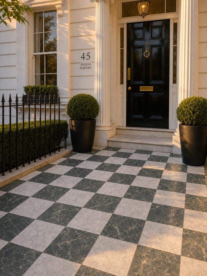 Lusso Verde + Carrara Outdoor Porcelain Paving Tiles - 300x300x20mm