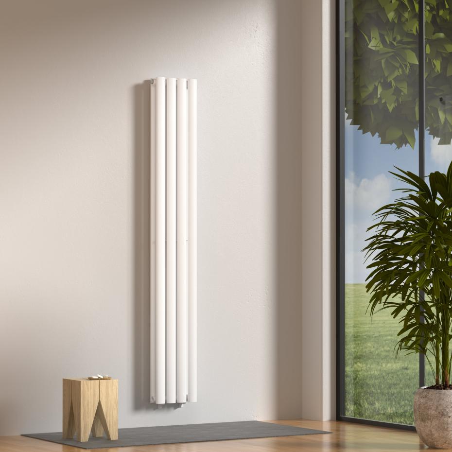 Boston White Double Panel Vertical Radiator - 1600x530mm
