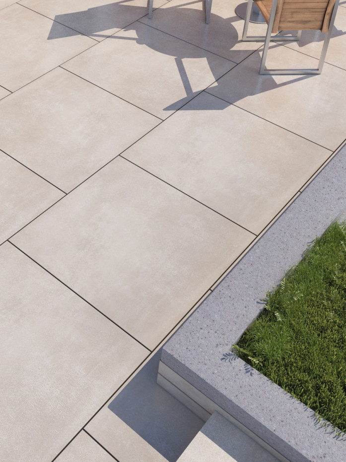Warmer Tan Outdoor Porcelain Paving Slabs - 900x900x20mm