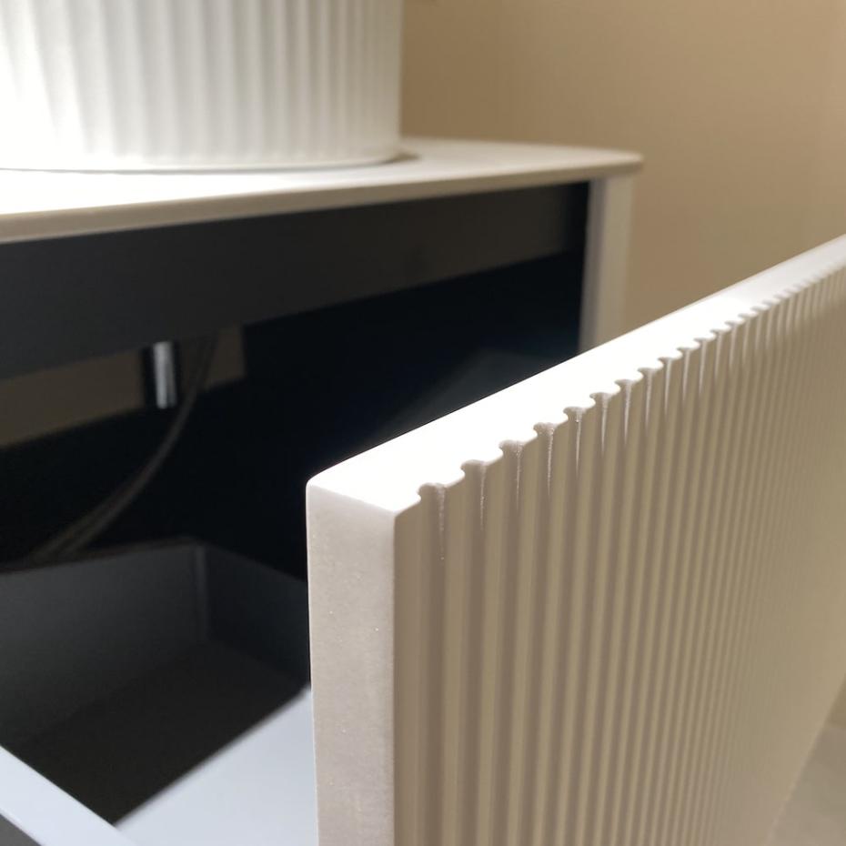 Bali Solid Wood Fluted White Vanity - 600mm