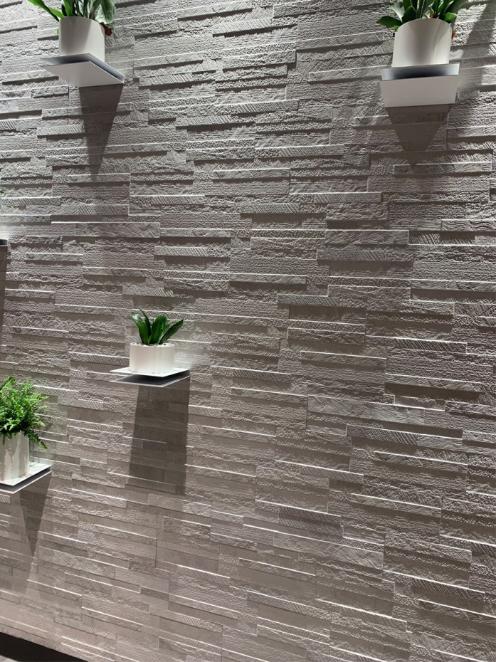 White Quartz Split Face Effect Porcelain Wall Tile - 150x610mm